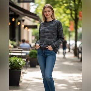 Women’s Gray Camouflage Sweater